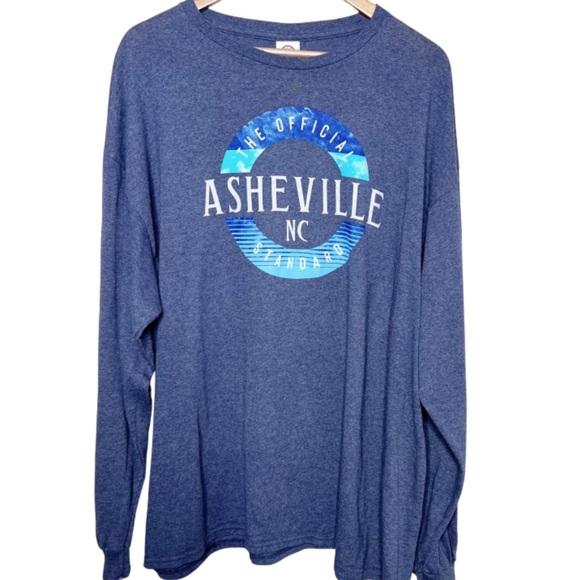 Delta Pro Weight Asheville North Carolina Graphic Long Sleeve Crewneck T-Shirt - Picture 6 of 15